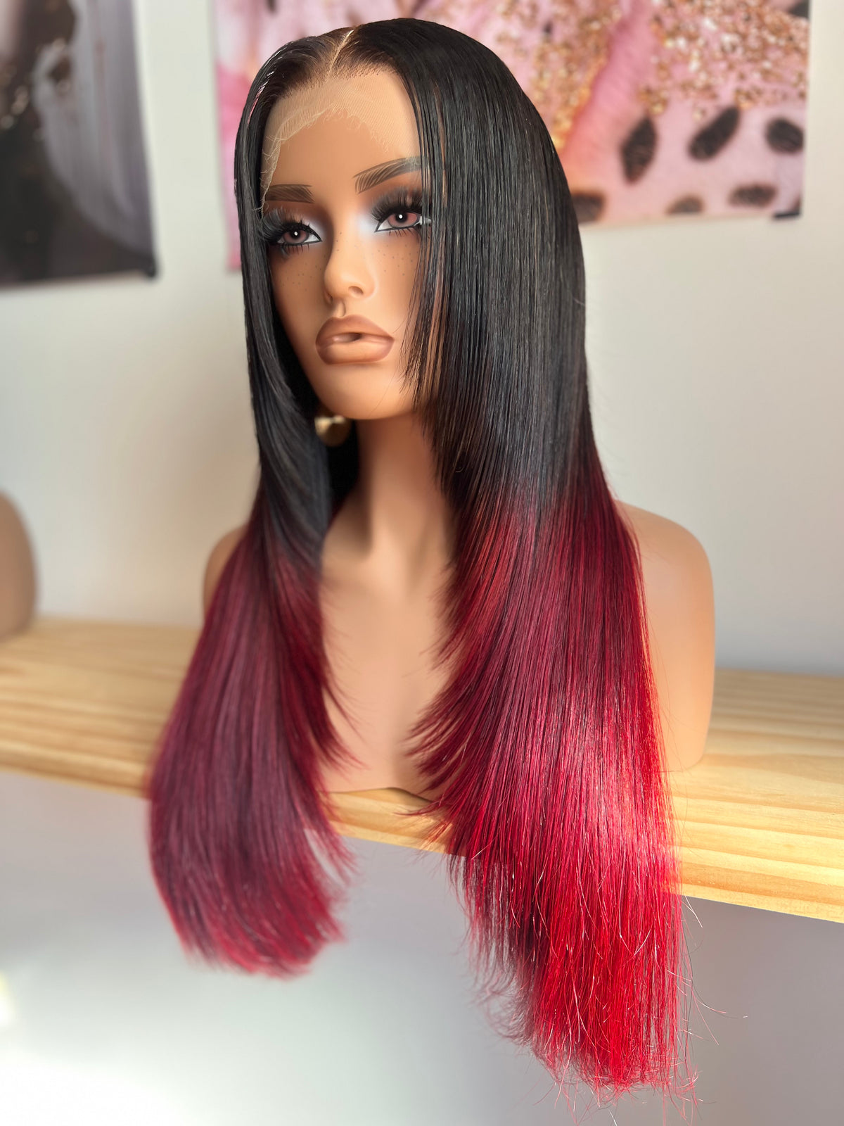 CRIMSON HEIRESS
Black × Crimson Ombré | Wolf Cut￼